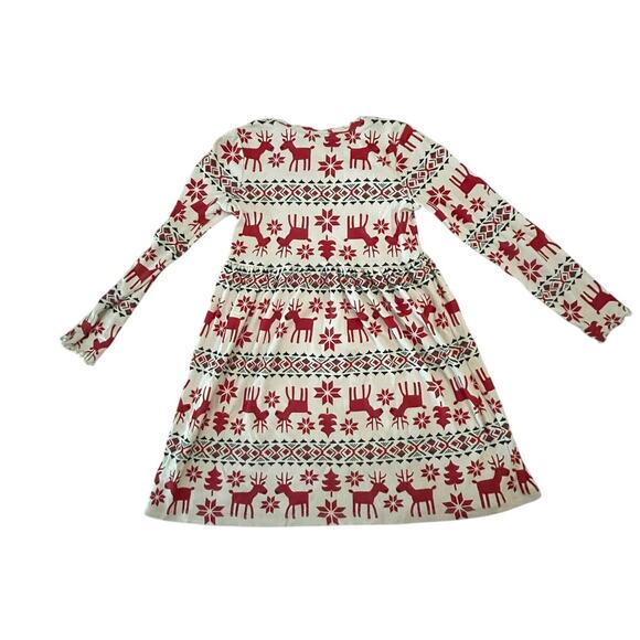 Hanna Andersson Holiday Dress - Girls Sz 130 (US 8) - Red Reindeer Print - EUC - Picture 2 of 4